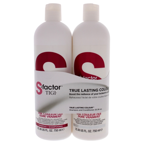 S-Factor True Lasting Colour Duo by TIGI for Unisex - 2 x 25.36 oz Shampoo, Conditioner