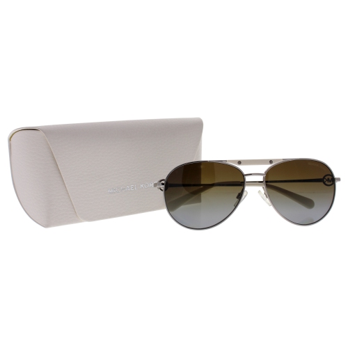 Michael Kors MK 5001 1001T5 Zanzibar - Silver/Brown Polarized by Michael Kors for Men - 58-14-135 mm Sunglasses