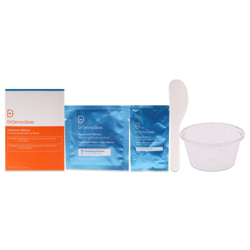 Hyaluronic Marine Hydrating Modeling Mask by Dr. Dennis Gross for Women - 1 Pc Kit 4x1.58oz 1 Hyaloronic Cushion Gel, 4x0.12oz 2 Activating Powder,4