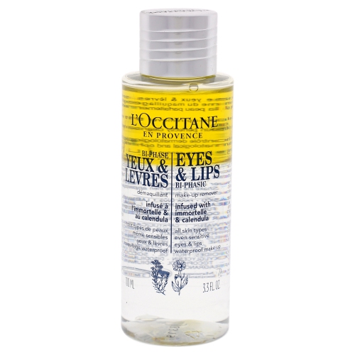 Eyes and Lips Bi-Phasic by LOccitane for Unisex - 3.3 oz Makeup Remover