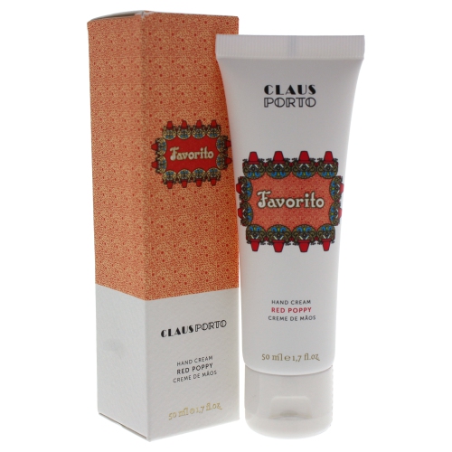 Favorito Red Poppy Hand Cream by Claus Porto for Women - 1.7 oz Cream