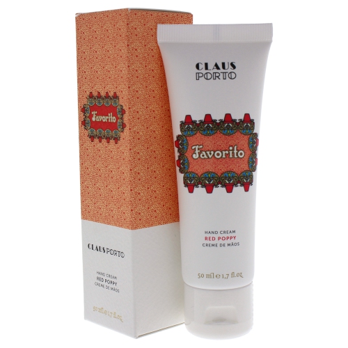 Favorito Red Poppy Hand Cream by Claus Porto for Women - 1.7 oz Cream