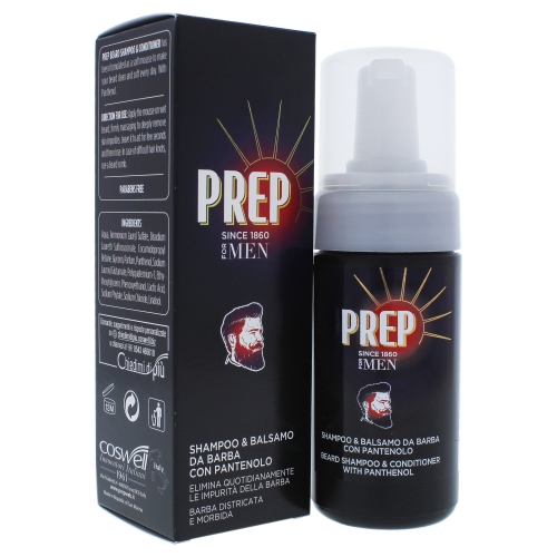 Beard Shampoo and Conditioner with Panthenol by Prep for Men - 3.4 oz Shampoo and Conditioner