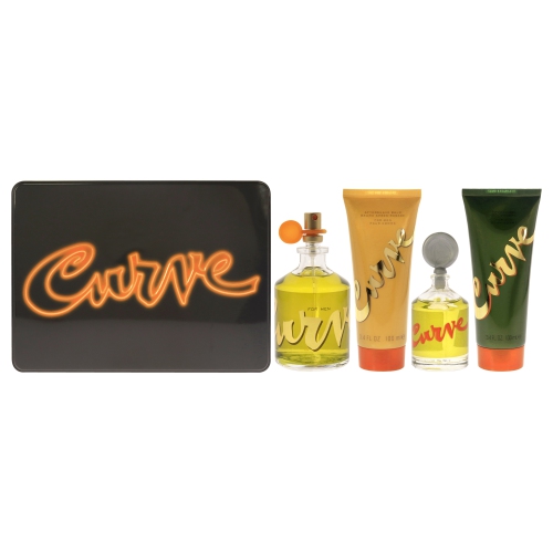 Curve by Liz Claiborne for Men - 4 Pc Gift Set 4.2oz EDC Spray, 0.25oz EDC Splash, 3.4oz After Shave Balm, 3.4oz Shower Gel