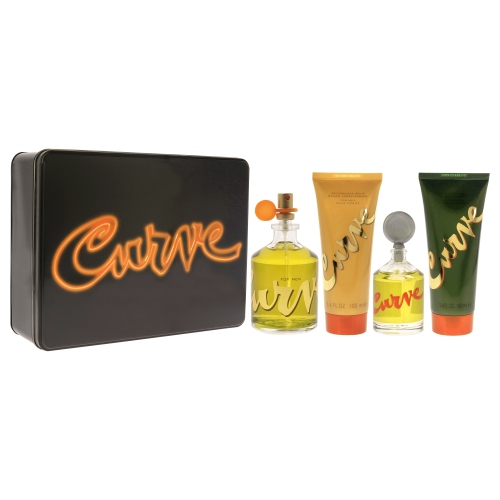 Curve by Liz Claiborne for Men - 4 Pc Gift Set 4.2oz EDC Spray, 0.25oz EDC Splash, 3.4oz After Shave Balm, 3.4oz Shower Gel