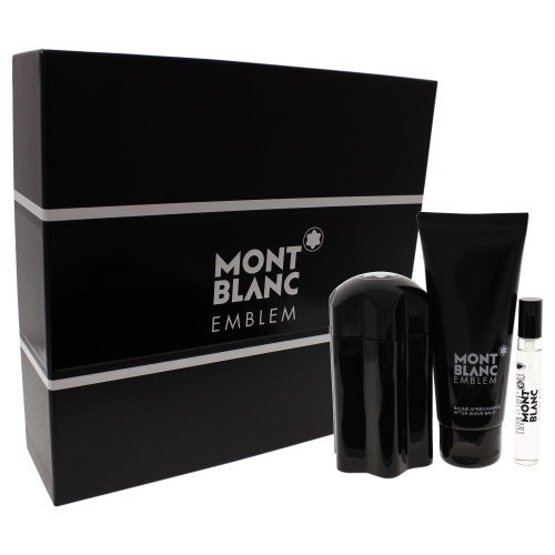 MONT BLANC  Emblem By for Men - 3 PC Gift Set 3.3OZ Edt Spray, 0.25OZ Edt Spray, 3.3OZ After Shave Balm