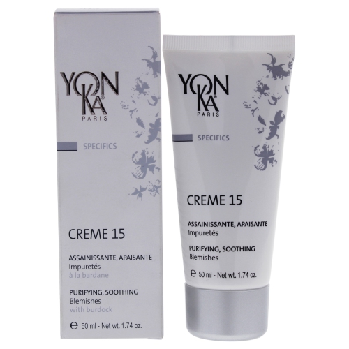 YONKA  Creme 15 Purifying And Soothing Blemishes By for Unisex - 1.74 OZ Treatment