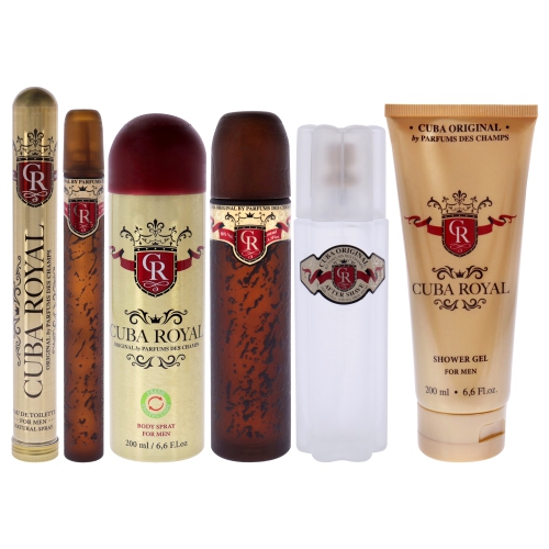 Cuba Royal by Cuba for Men - 5 Pc Gift Set 3.3oz EDT Spray, 1.17oz EDT Spray, 6.6oz Shower Gel, 3.3oz After Shave, 6.6oz Body Spray