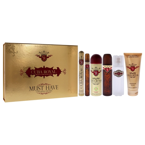 Cuba Royal by Cuba for Men - 5 Pc Gift Set 3.3oz EDT Spray, 1.17oz EDT Spray, 6.6oz Shower Gel, 3.3oz After Shave, 6.6oz Body Spray