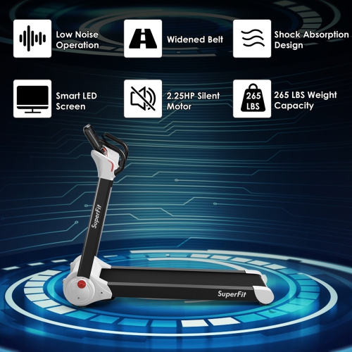 Gymax Folding 2.25HP Electric Treadmill Running Machine w/ LED Display