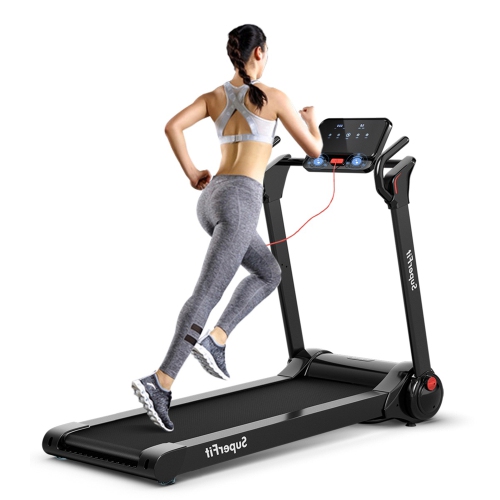 Gymax Folding 2.25HP Electric Treadmill Running Machine w/ LED Display & Bluetooth Speaker - Black/White