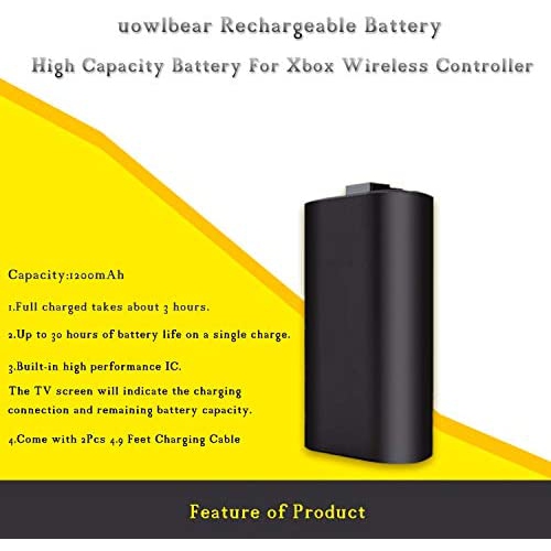 Batterie au lithium-polymère rechargeable de 1200 mAh pour manette de Xbox One, Xbox One S,