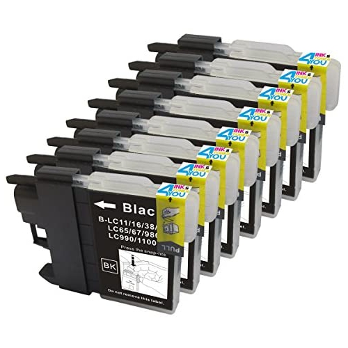 8 Pack - Compatible Ink Cartridges for Brother LC-61 LC-61 LC61 XL LC-61BK Inkjet Cartridge Compatible With Brother