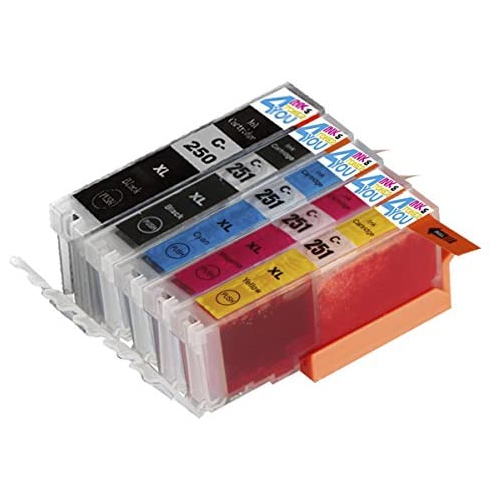 5 Pack - Compatible Ink Cartridges for Canon PGI-250 & CLI-251 XL Inkjet Cartridge Compatible With Canon Pixma MG5420