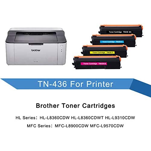 Compatible Toner Cartridge TN436 4 Pack for Brother MFC-L8900CDW HL-L8360CDW HL-L8360CDWT HL-L9310CDW