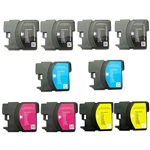 Generic 10 PK Compatible LC61 4pk LC61BK+ 2pk LC61C+2pk LC61M+2pk LC61Y Ink Cartridge Set for Brother Printers