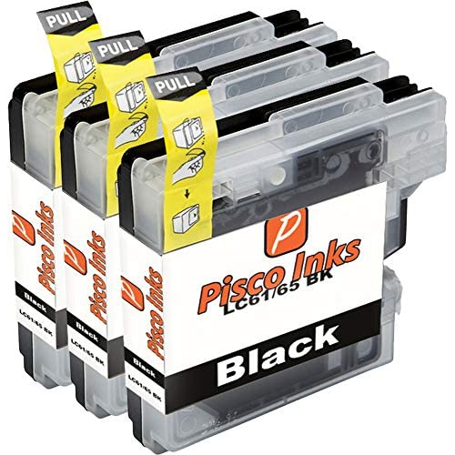 3 x XL Pisco Inks Cartridges for Brother LC61 DCP-J140W MFC-250C MFC-290C MFC-295CN MFC-490CW MFC-495CW MFC-5890CN