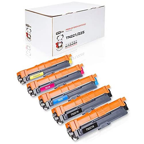 Image 1 of 6.. YoYoInk Compatible Toner Cartridge Replacement for Brother TN221 TN225 B/C/M/Y (2 Black, 1 Cyan, 1 Magenta, 1 Yellow; 5