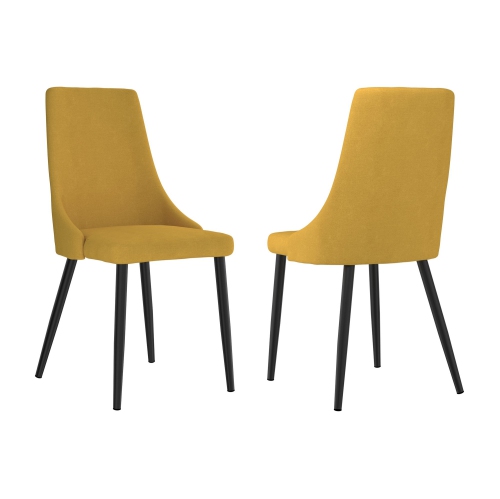 Viva Lifestyle Furiture 5PC DINING SET - BLACK TABLE/MUSTARD CHAIR