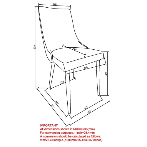 Viva Lifestyle Furiture 5PC DINING SET - BLACK TABLE/MUSTARD CHAIR