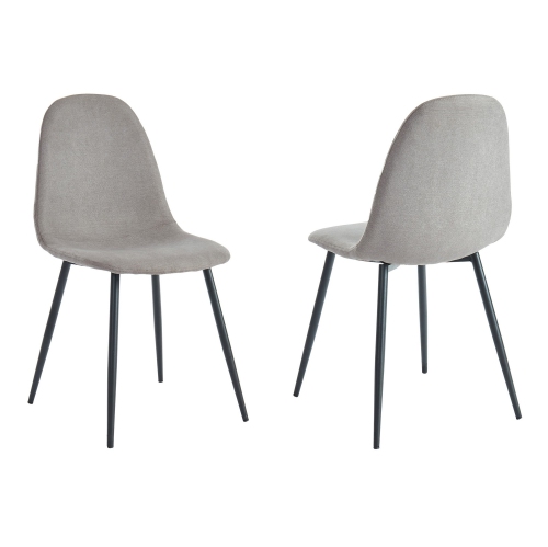 Viva Lifestyle Furiture 5PC DINING SET - BLACK TABLE/GREY CHAIR