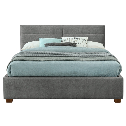Viva Lifestyle Furiture 60" QUEEN PLATFORM BED w/DRAWERS - LIGHT GREY