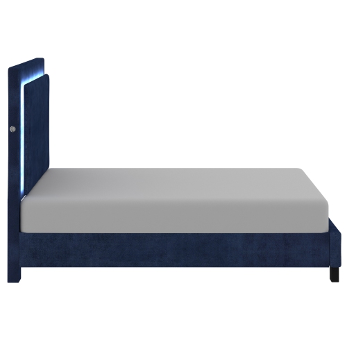Viva Lifestyle Furiture 60" QUEEN PLATFORM BED w/LIGHT - BLUE