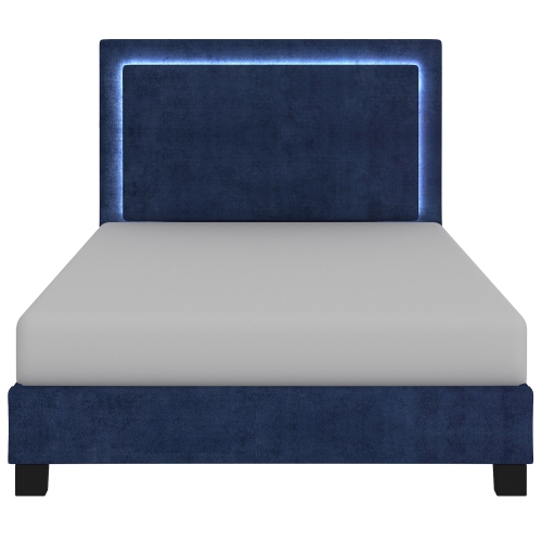 Viva Lifestyle Furiture 60" QUEEN PLATFORM BED w/LIGHT - BLUE