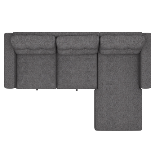 Viva Lifestyle Furiture SECTIONAL SOFA w/BED & STORAGE, 93.25" - CHARCOAL