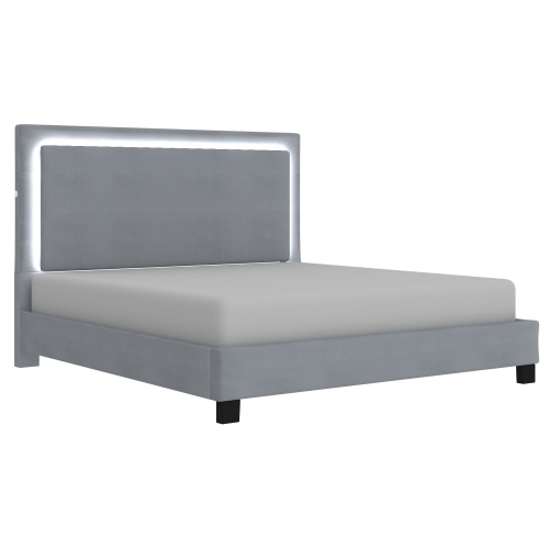 VIVA LIFESTYLE INC.  Furiture 78" King Platform Bed W/light - In Grey