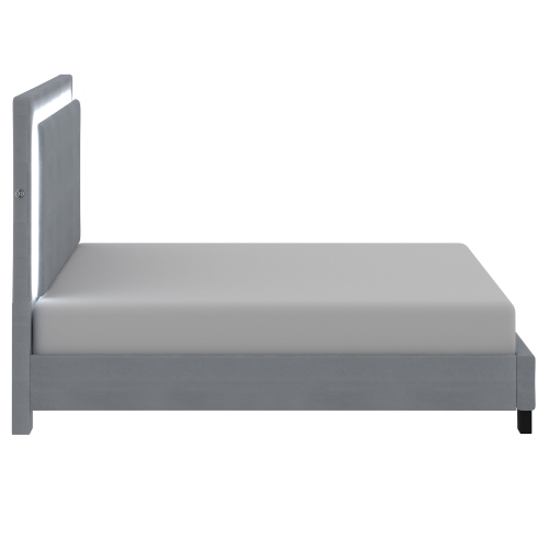 Viva Lifestyle Furiture 78" KING PLATFORM BED w/LIGHT - GREY
