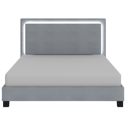 Viva Lifestyle Furiture 78" KING PLATFORM BED w/LIGHT - GREY