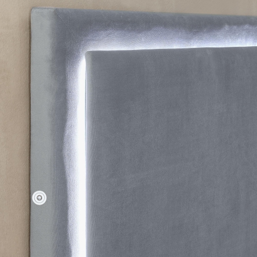 Viva Lifestyle Furiture 78" KING PLATFORM BED w/LIGHT - GREY