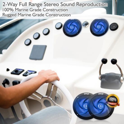 Pyle Pair of Slim 6.5'' Vehicle Speakers, Waterproof,