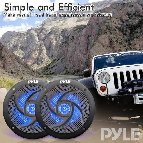 Pyle Pair of Slim 6.5'' Vehicle Speakers, Waterproof,