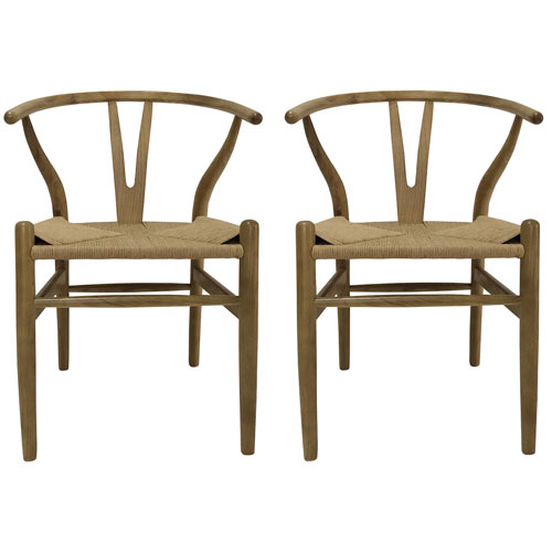 Ventana Contemporary Dining Chair - Set of 2 - Natural