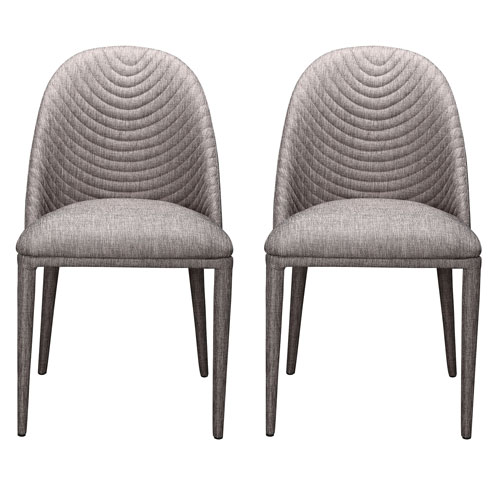 Libby Contemporary Polyester Dining Chair - Set of 2 - Grey