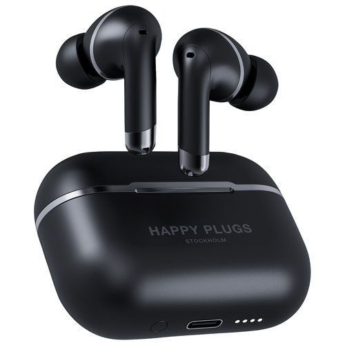 Happy Plugs Air 1 ANC In-Ear Noise Cancelling Truly Wireless Headphones - Black
