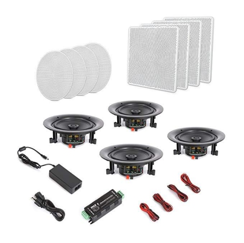 Pyle Set of 6.5” Bluetooth 2-Way Speakers, In-wall/Ceiling Mount, Amplifier, (PDICBT266)