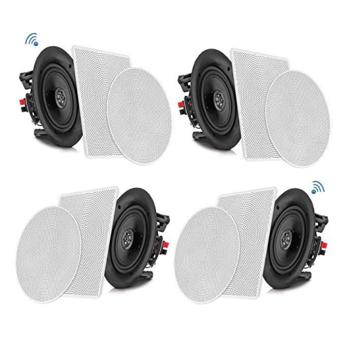 Pyle Set of 6.5” Bluetooth 2-Way Speakers, In-wall/Ceiling Mount, Amplifier, (PDICBT266)