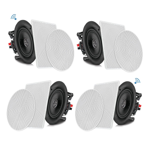 Pyle Set of 6.5” Bluetooth 2-Way Speakers, In-wall/Ceiling Mount, Amplifier, (PDICBT266)