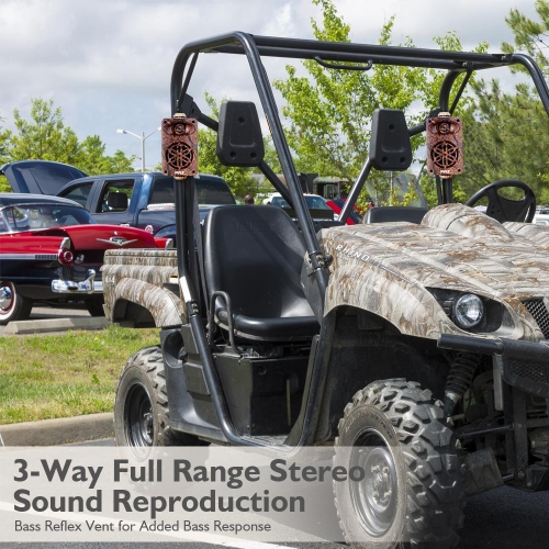 Pyle Pair of 3.5" Wall Home Speakers, 3-Way System - Camo