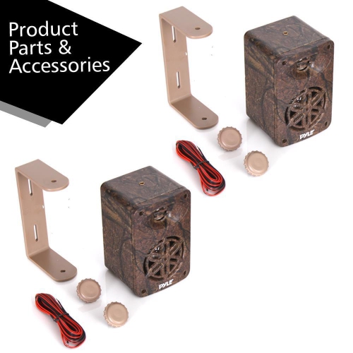 Pyle Pair of 3.5" Wall Home Speakers, 3-Way System - Camo