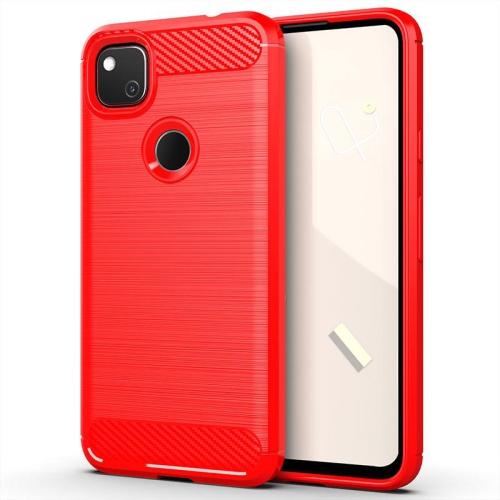 PANDACO Red Brushed Metal Case for Google Pixel 4a