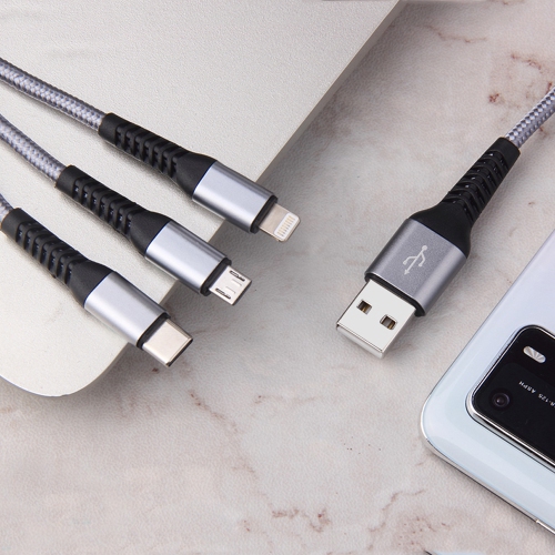 Câble USB 3-en-1 d’axGear pour appareils Android d’Apple et appareils de type C connecteur Chargeur rapide