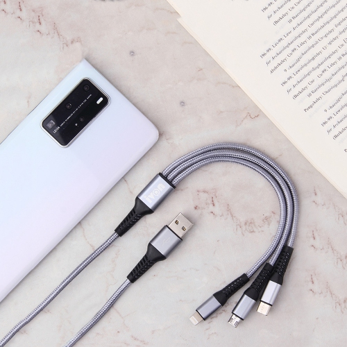 Câble USB 3-en-1 d’axGear pour appareils Android d’Apple et appareils de type C connecteur Chargeur rapide