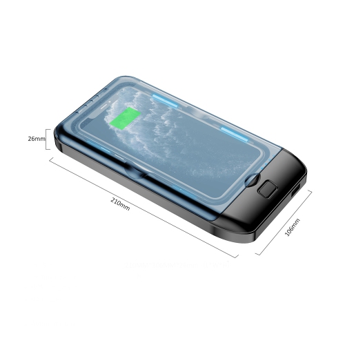 axGear Portable Cell Phone Sanitizer Cleaner Case with Wireless Charger & USB Charger
