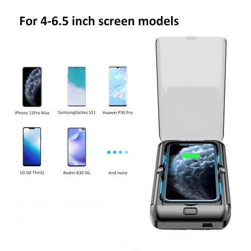 axGear Portable Cell Phone Sanitizer Cleaner Case with Wireless Charger & USB Charger