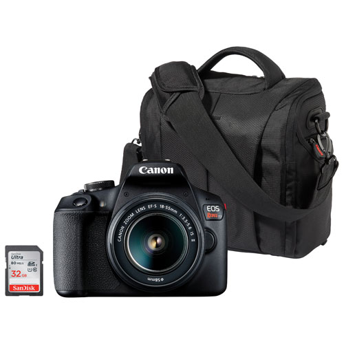 Canon EOS Rebel T7 DSLR Camera with 18-55mm Lens, Bag & Memory Card - Only at Best Buy