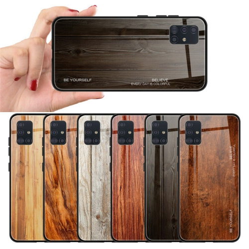 Coque en verre trempé Grain de bois de protection étui pour Samsung Galaxy S20 ULTRA